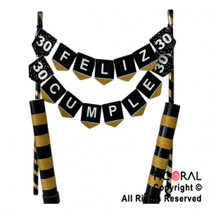 SET MINI BANDERINES F/C 30 AOS CON 2 BENGALAS X 1